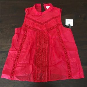 Hinge Coral Floral emroidered tank top - Small